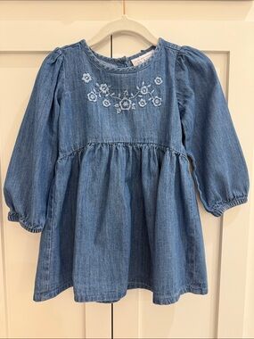 The Children's Place Denim Peasant Dress 18-24M